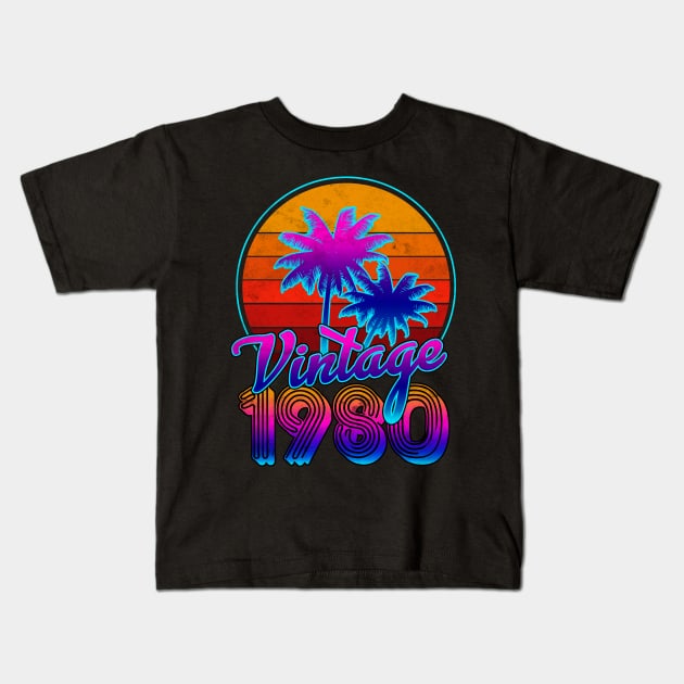 Vintage Classic 1980 Kids T-Shirt by franzaled